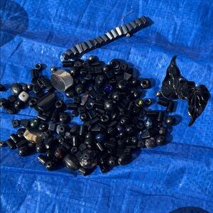 Assorted Black craft Beads and Accessories